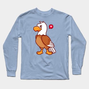 Cute Eagle Bird Standing Cartoon Long Sleeve T-Shirt